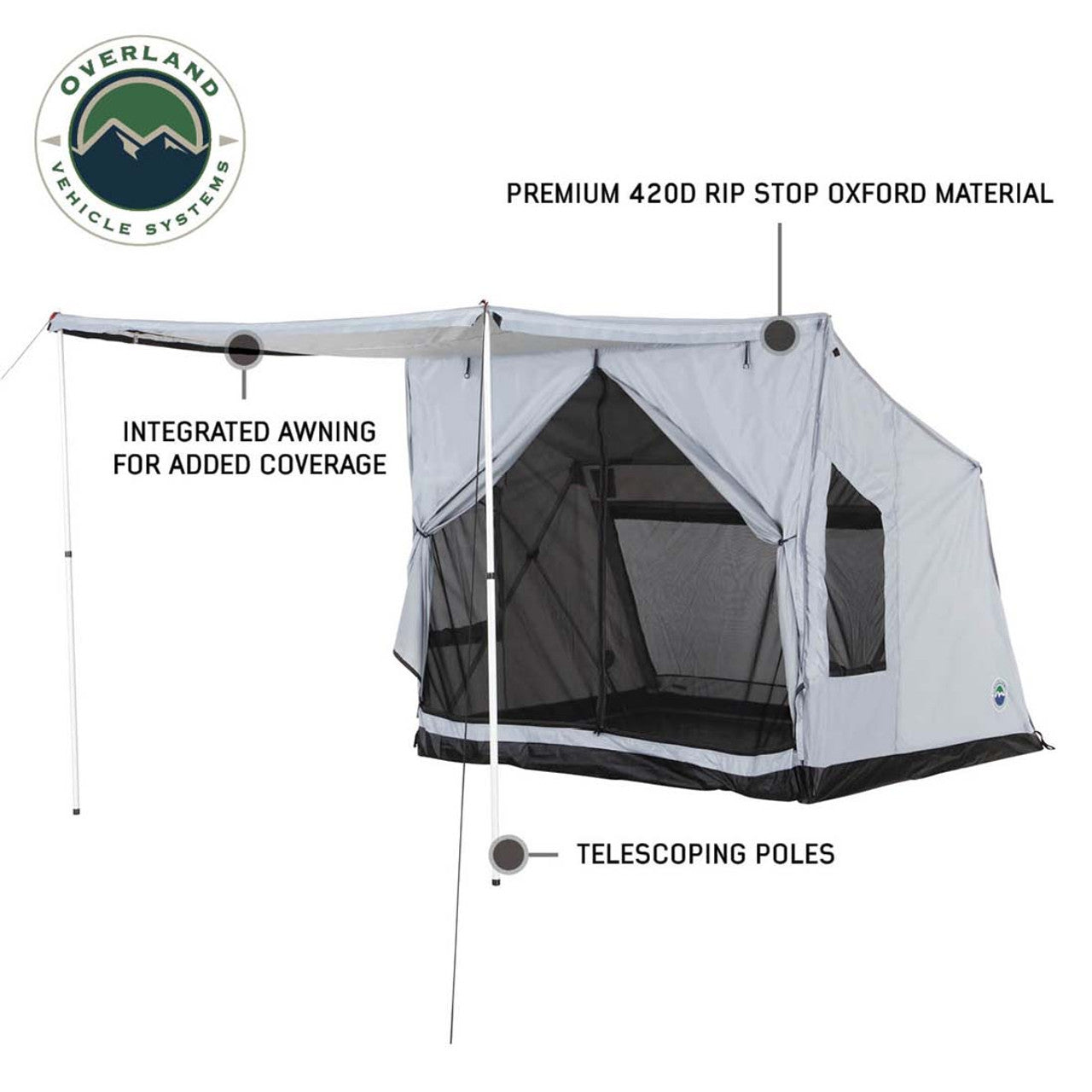 LD P.S.T. - Portable Safari Ground Tent Large, Grey Body and Grey Trim OVS