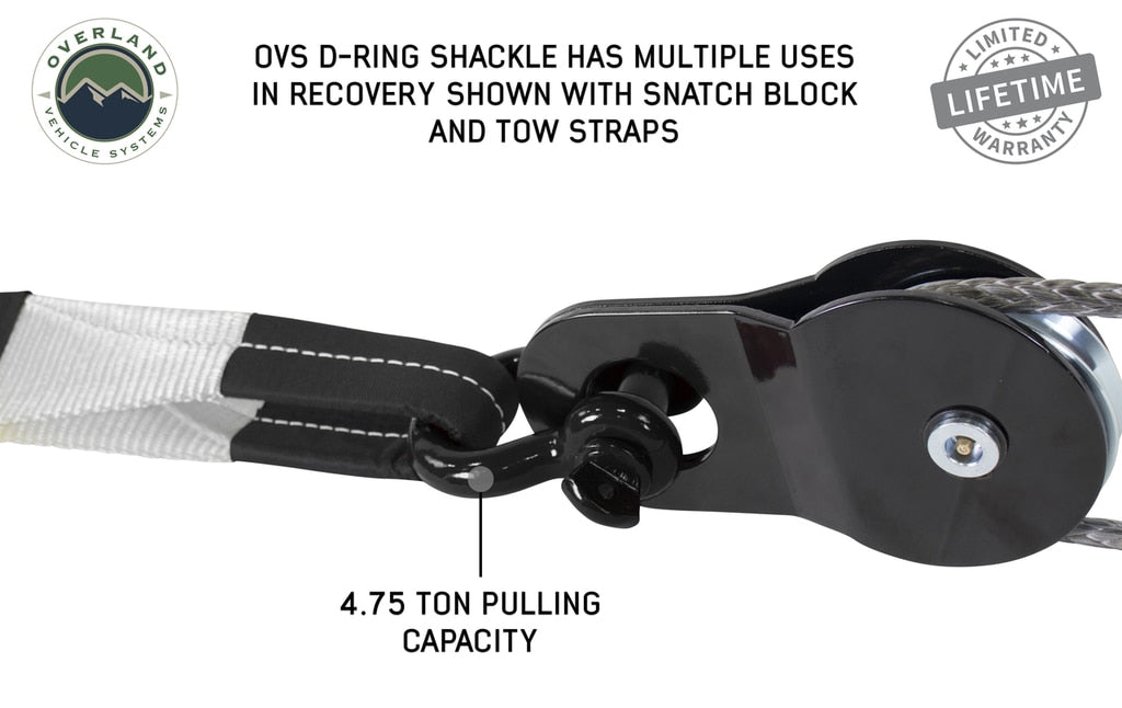 Recovery Shackle 19010201 3/4 4.75 Ton Black Sold In Pairs OVS