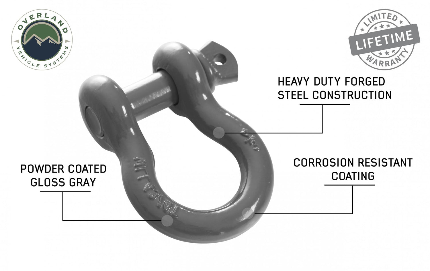 Buy OVS Recovery Shackle D Ring 3/4 Inch 4.75 Ton Grey OVS