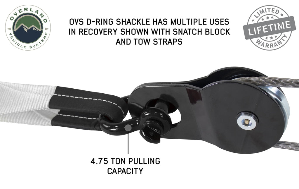 Recovery Shackle 19019901 3/4 4.75 Ton Black OVS
