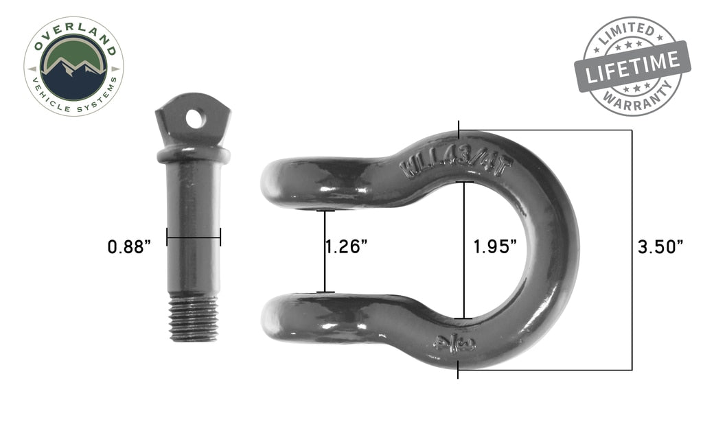 Recovery Shackle 3/4 Inch 4.75 Ton - Gray Universal OVS