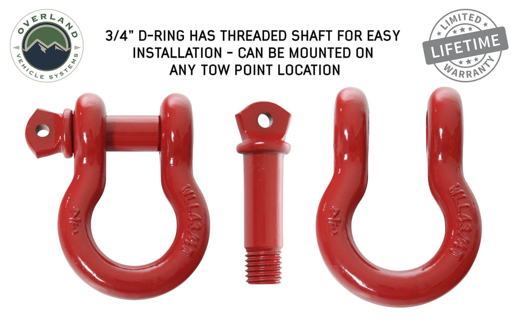19019904 Recovery Shackle 3/4 Inch 4.75 Ton Red OVS