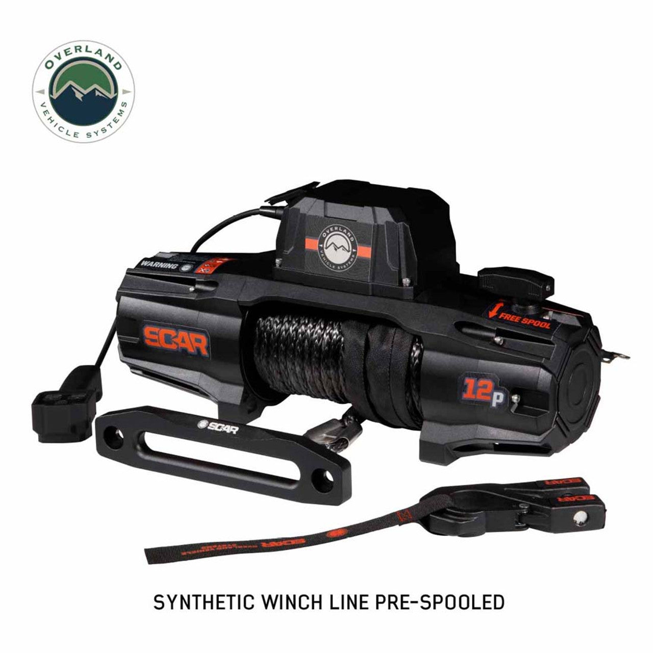 SCAR 12P - 12,000 lb. Winch With Synthetic Rope and Wireless Remote OVS