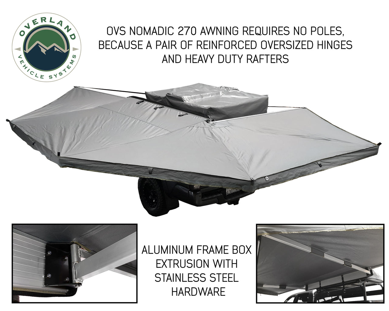 Freestanding 270 Degree Awnings For Mid - High Roofline Vans Driver side OVS