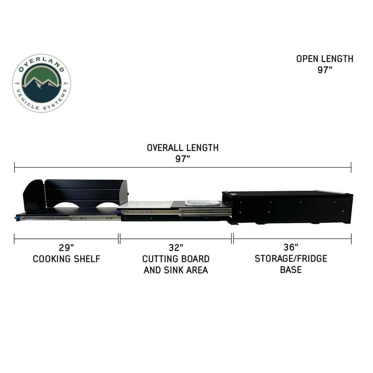 Cargo Box Kitchen With Slide Out Sink, Cooking Shelve and Slide Out Work Station OVS
