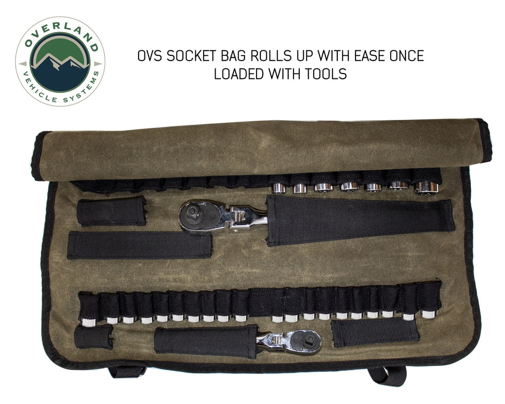 Rolled Socket Organizer Storage Bag - #16 Waxed Canvas OVS