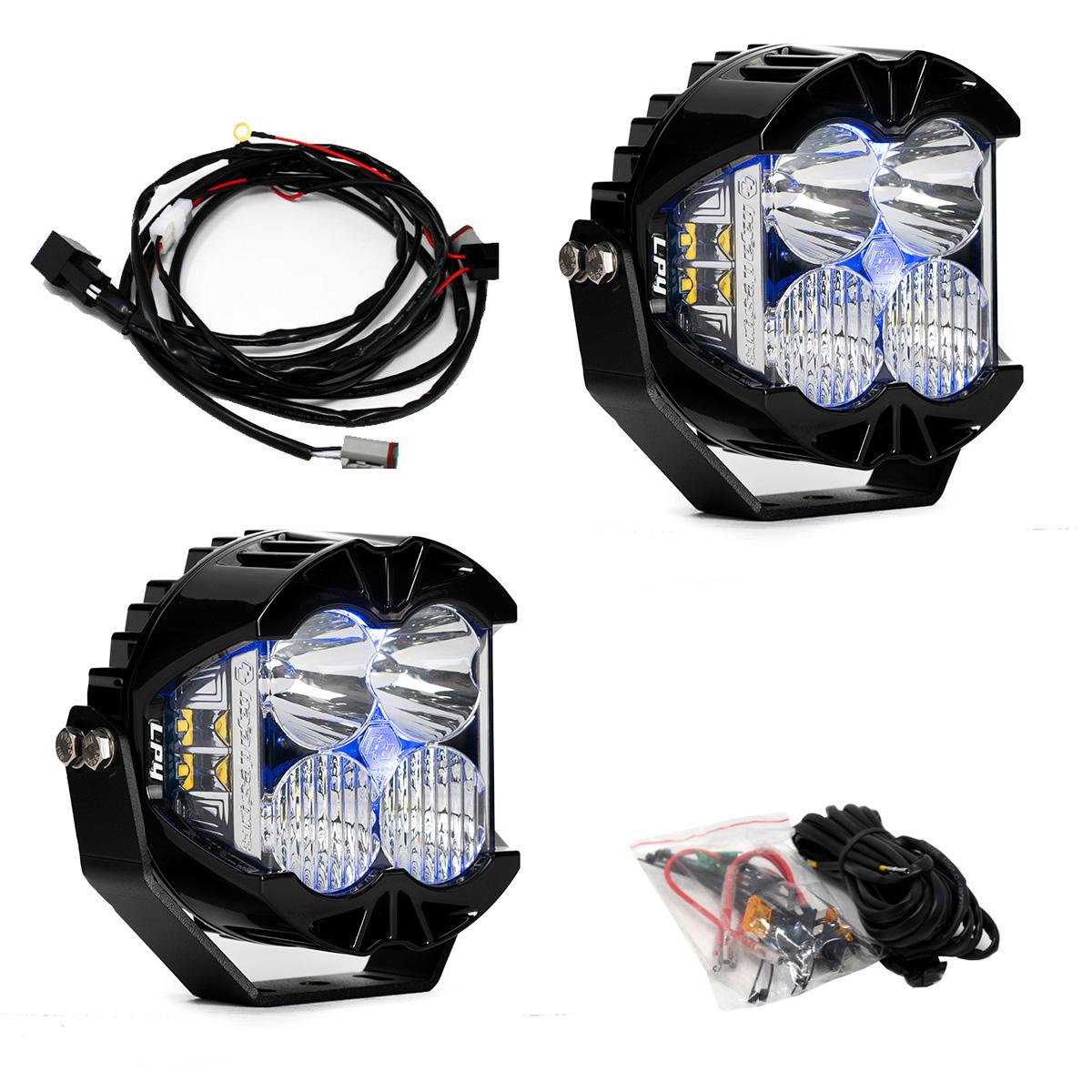 LP4 Pro LED Auxiliary Light Pod Pair Light Pattern Driving/Combo Red Backlight Baja Designs