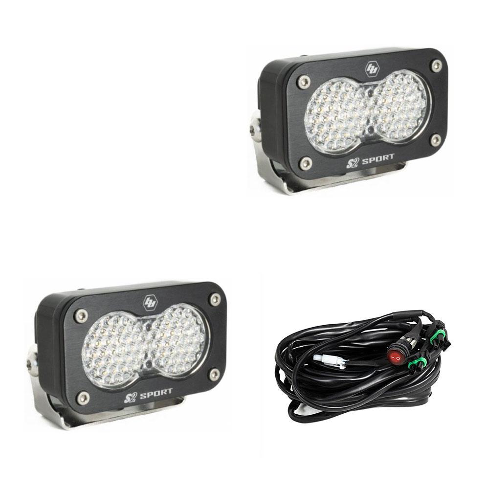 LED Work Light Clear Lens Spot Pattern Pair S2 Sport Baja Designs