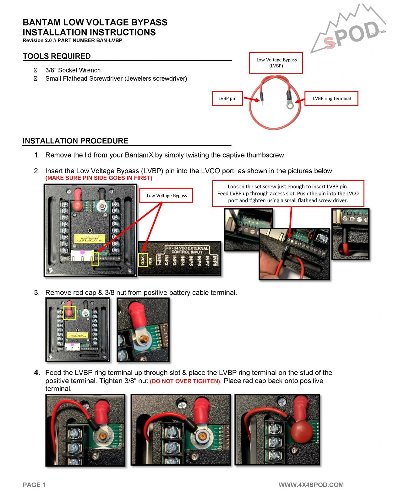 Bantam Low Voltage Bypass Spod
