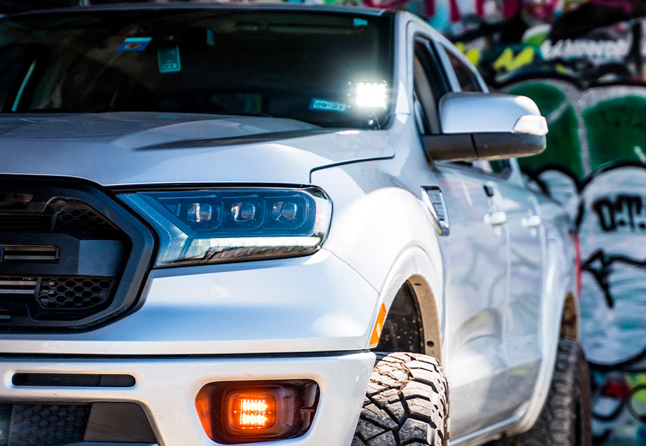 Low Profile Ditch Light Brackets Kit Fits 2019-2022 Ford Ranger