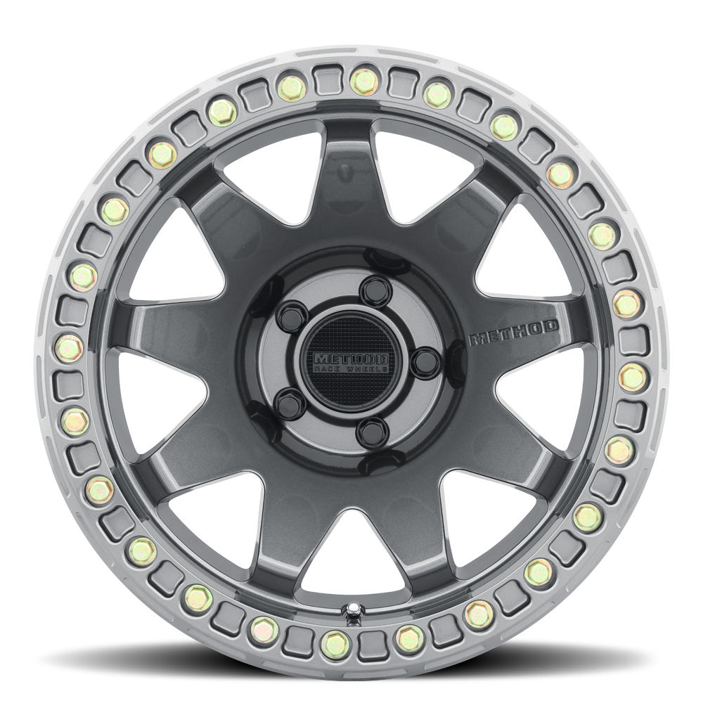 Aluminum Wheels 17x9 MR108 Bolt Pattern 8 On 165.1 Offset -44 Lip Size 0.63 Gloss Titanium GY Method