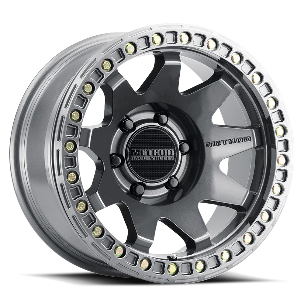 Aluminum Wheels 17x9 MR108 Bolt Pattern 8 On 165.1 Offset -44 Lip Size 0.63 Gloss Titanium GY Method