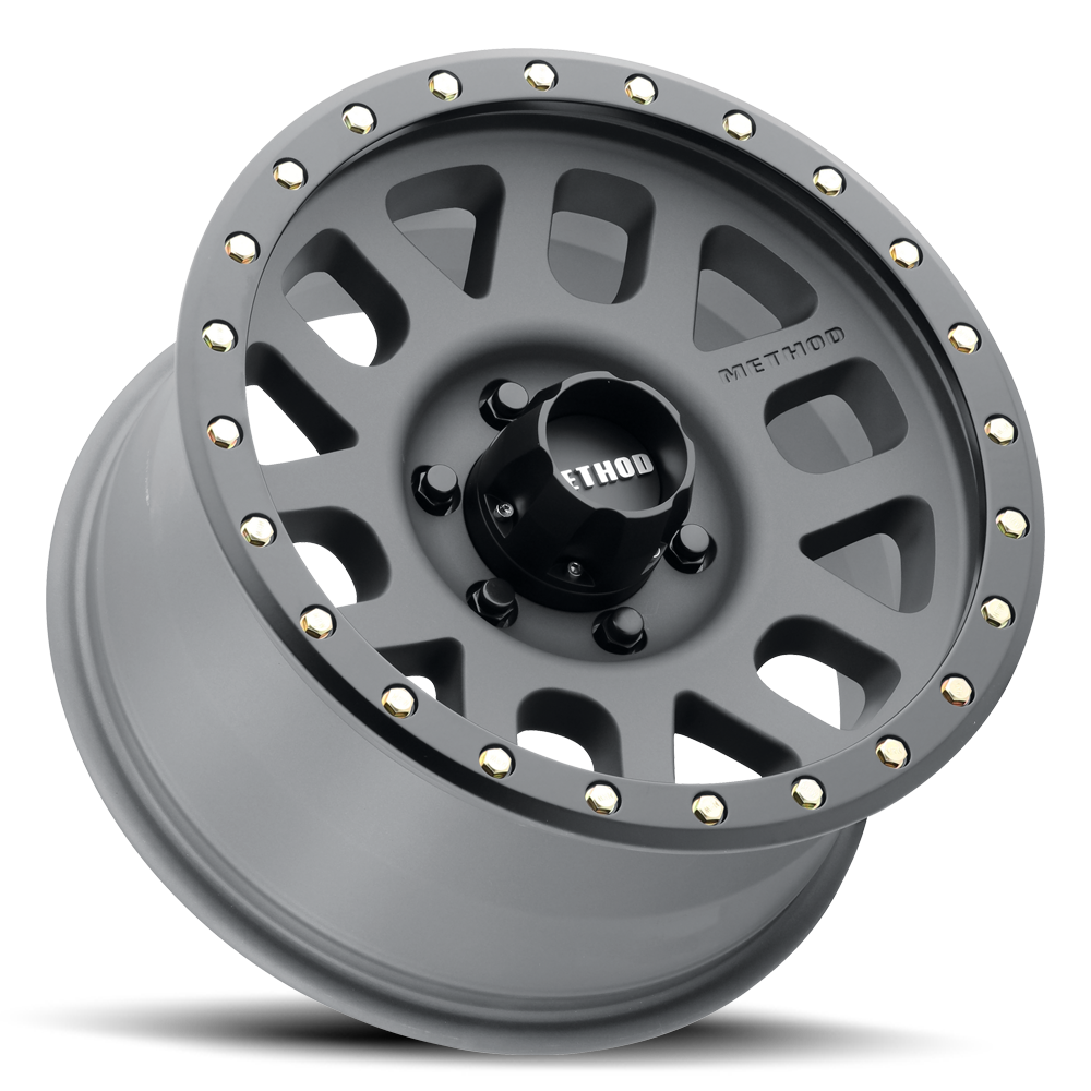 Aluminum Wheels 17x8.5 Grid MR309 Bolt Pattern 8 On 165.1 Offset 0 Lip Size 1.61 Titanium GY Black Street Loc Method