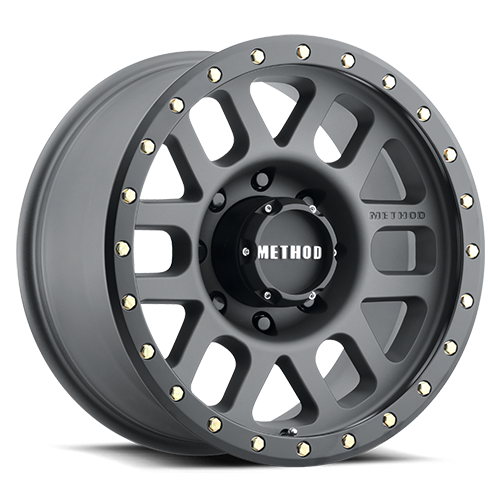 Aluminum Wheels 18x9 Grid MR309 Bolt Pattern 8 On 180 Offset 18 Lip Size 1.65 Titanium GY Black Street Loc Method