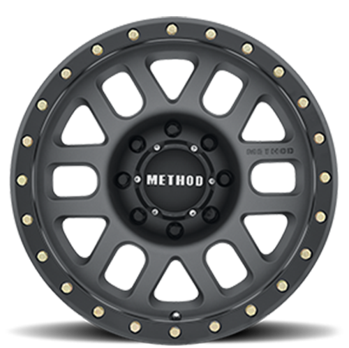 Aluminum Wheels 18x9 Grid MR309 Bolt Pattern 8 On 180 Offset 18 Lip Size 1.65 Titanium GY Black Street Loc Method