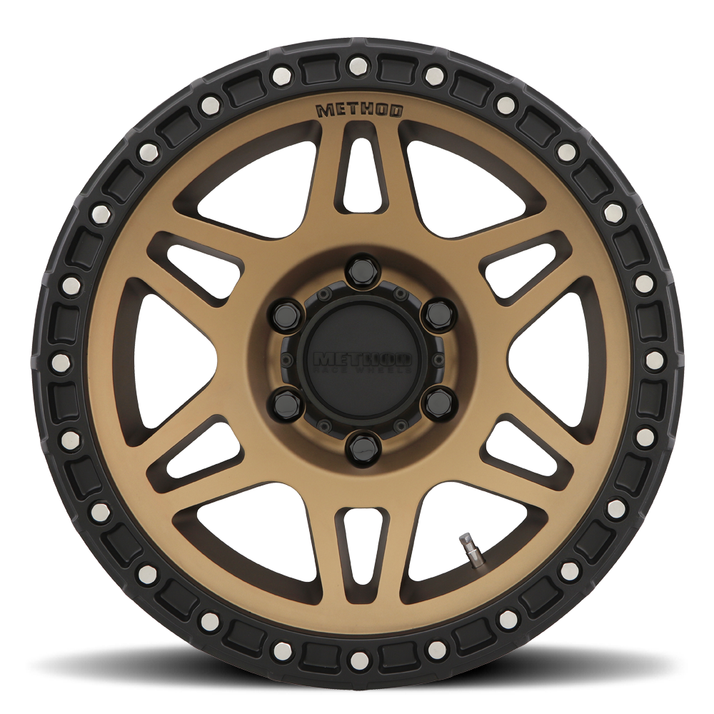 Aluminum Wheels 18x9 MR312 Bolt Pattern 8 On 165.1 Offset 18 Lip Size 0.91 Method Bronze BRZ Matte Black Lip Method