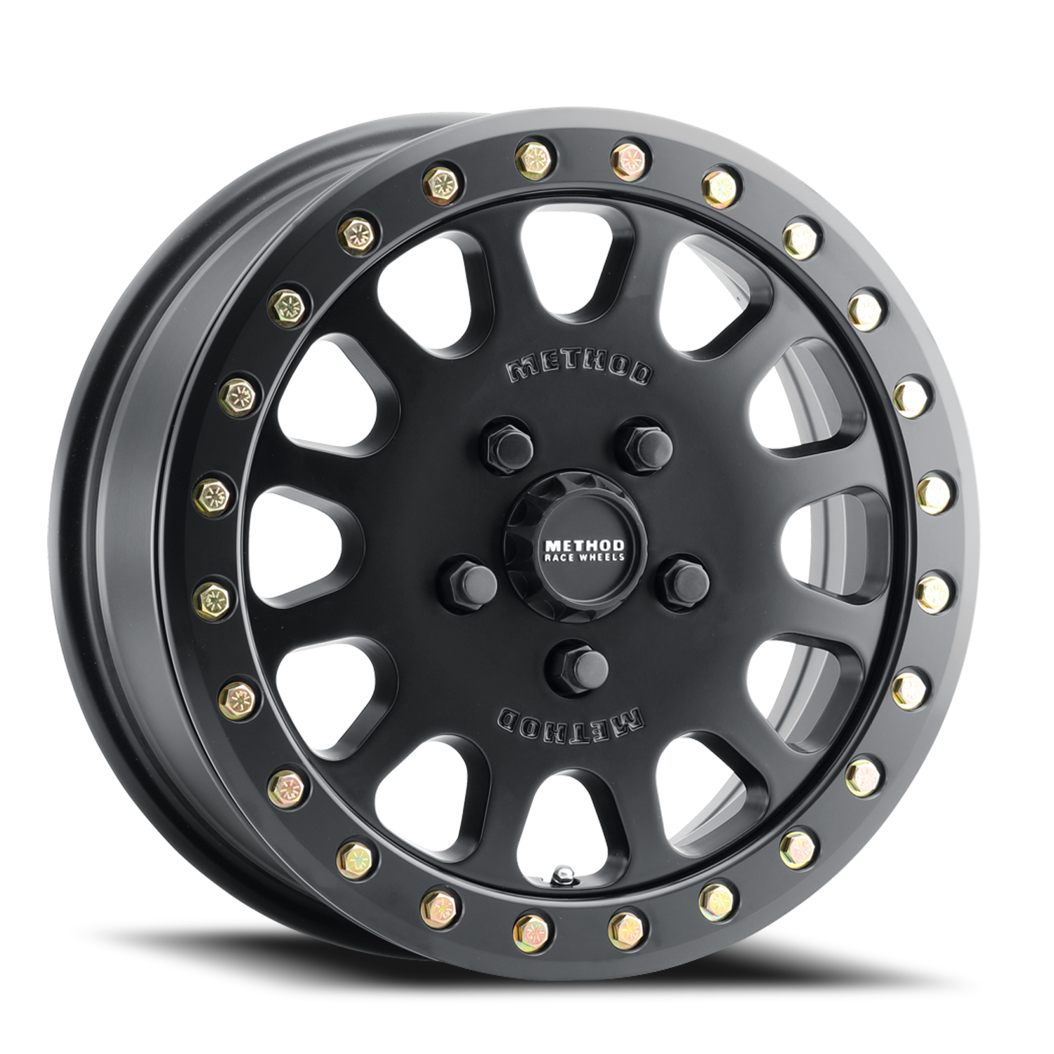 Aluminum Wheels 15x6 MR401 Beadlock UTV Bolt Pattern 4 On 136 Offset 53 Lip Size 0 Matte Black MB Method