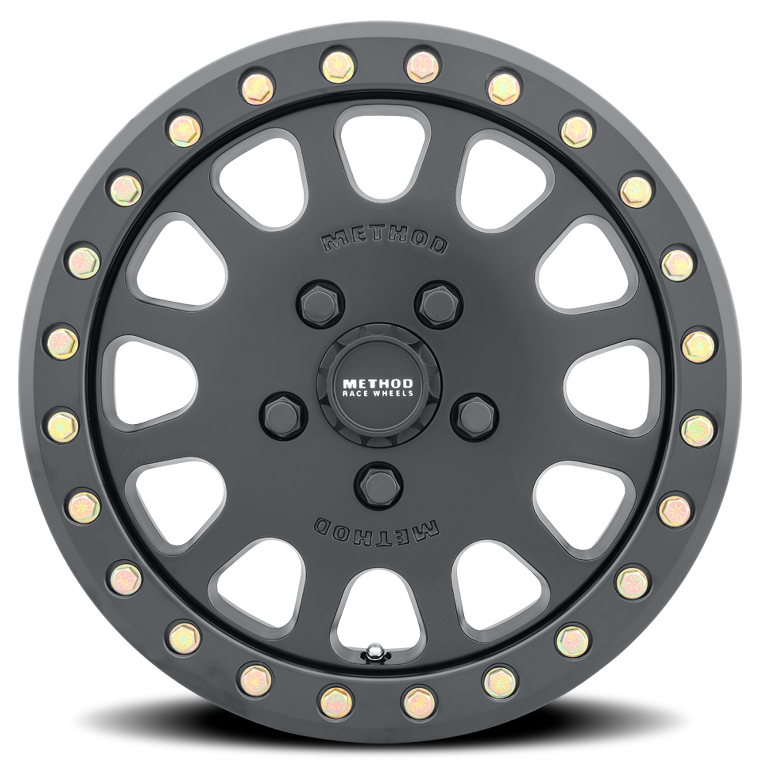 Aluminum Wheels 15x6 MR401 Beadlock UTV Bolt Pattern 4 On 136 Offset 53 Lip Size 0 Matte Black MB Method