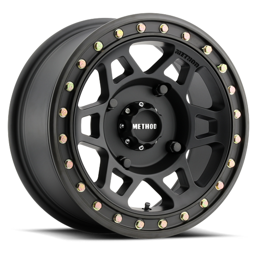 Aluminum Wheels 15x7 MR405 Beadlock UTV Bolt Pattern 4 On 136 Offset 38 Matte Black MB Method