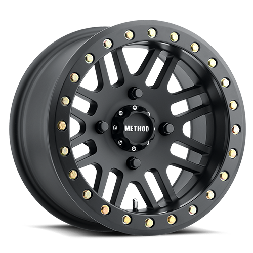 Aluminum Wheels 14x10 MR406 Beadlock UTV Bolt Pattern 4 On 136 Offset 0 Lip Size 3.43 Matte Black MB Method