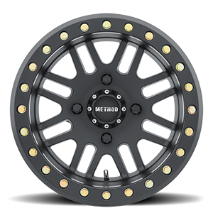Aluminum Wheels 14x8 MR406 Beadlock UTV Bolt Pattern 4 On 136 Offset 0 Lip Size 2.36 Matte Black MB Method