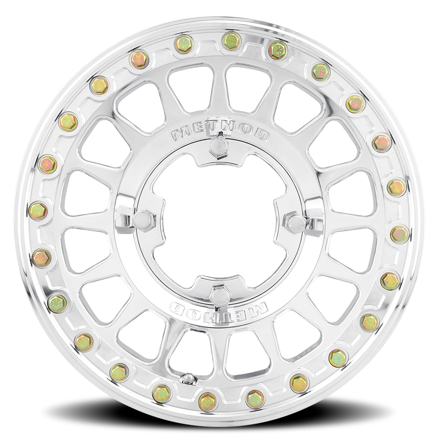 Aluminum Wheels 15x10 MR413 Beadlock UTV Bolt Pattern 4 On 136 Offset 25 Lip Size 2.28 Polished Method