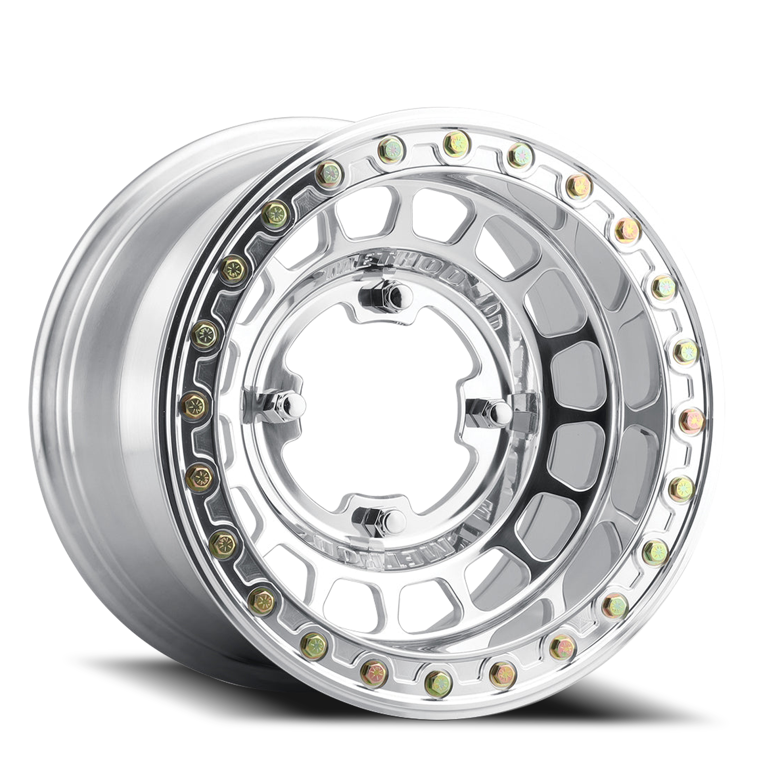 Aluminum Wheels 15x7 MR413 Beadlock UTV Bolt Pattern 4 On 136 Offset 38 Lip Size 0 Polished Method