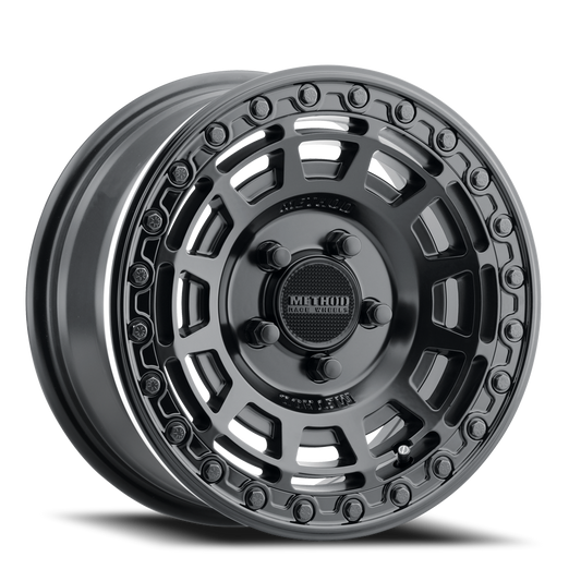 Aluminum Wheels 15x10 MR415 Beadlock UTV Bolt Pattern 4 On 136 Offset 25 Lip Size 2.09 Matte Black MB Gloss Black Ring Method