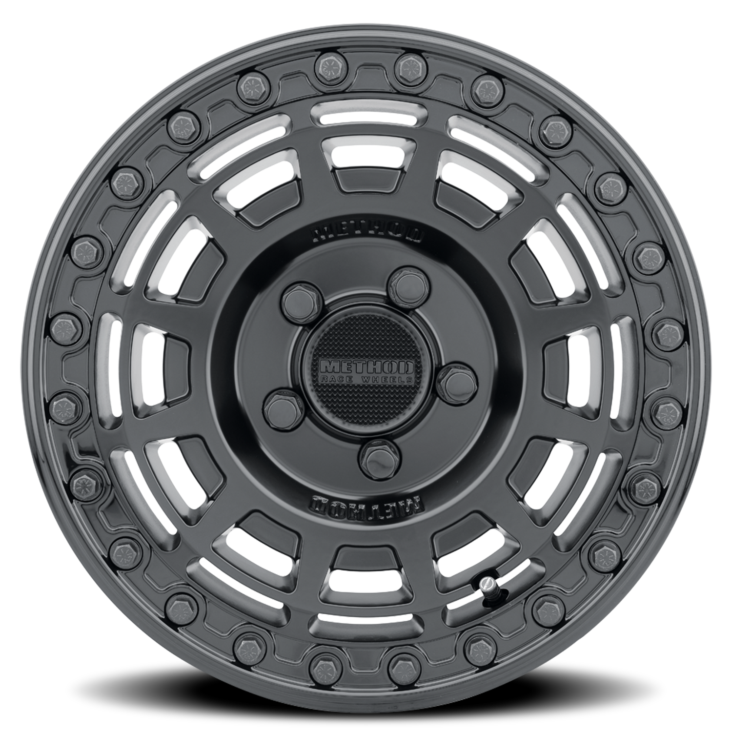 Aluminum Wheels 15x7 MR415 Beadlock UTV Bolt Pattern 4 On 136 Offset 38 Lip Size 0 Matte Black MB Gloss Black Ring Method