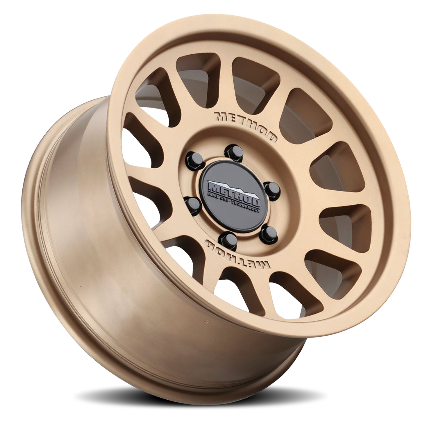 Aluminum Wheels 16x8 Bead Grip MR703 Bolt Pattern 6 On 139.7 Offset 0 Lip Size 1.22 Method Bronze BRZ Method