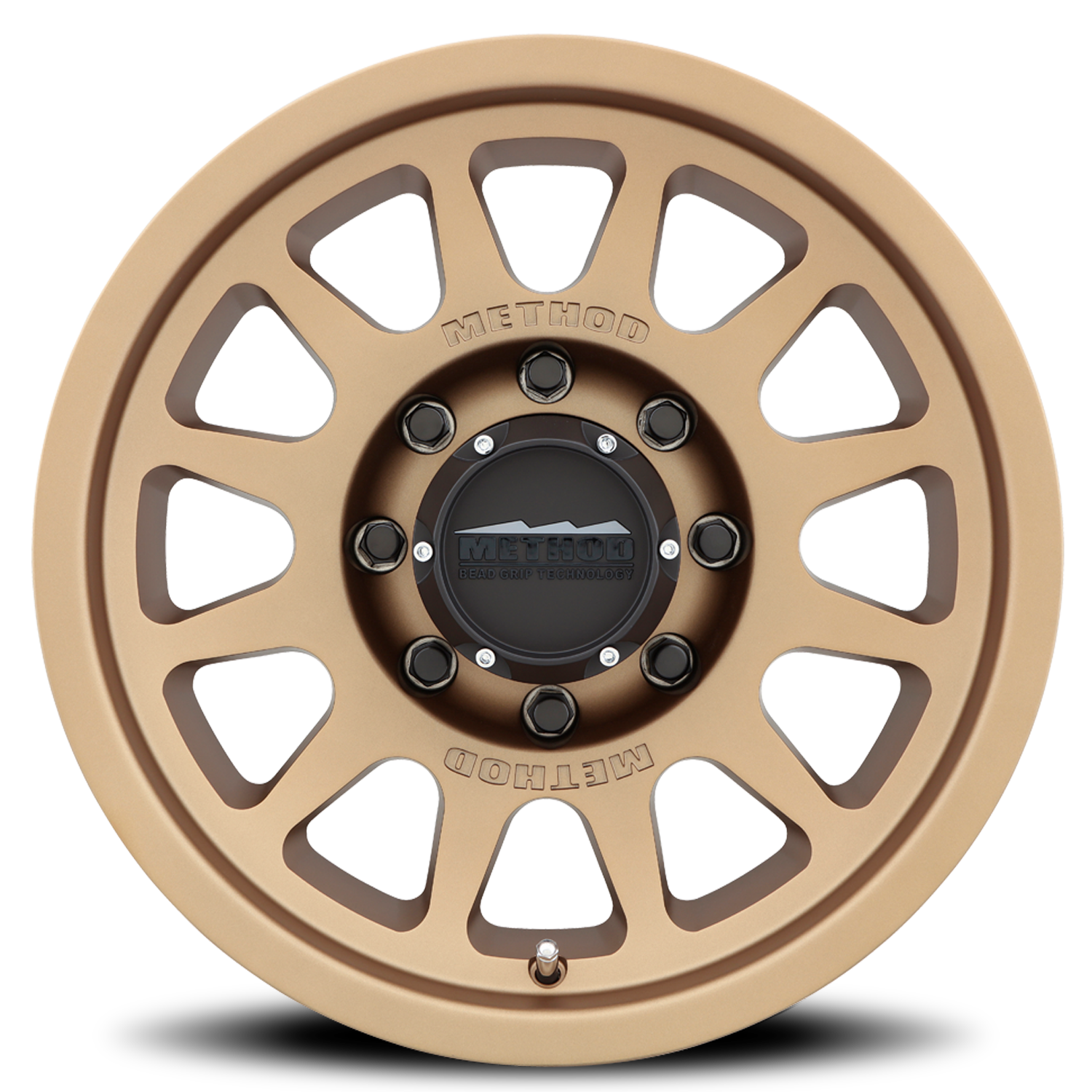 Aluminum Wheels 17x8.5 Bead Grip MR703 Bolt Pattern 8 On 165.1 Offset 0 Lip Size 1.18 Method Bronze BRZ Method