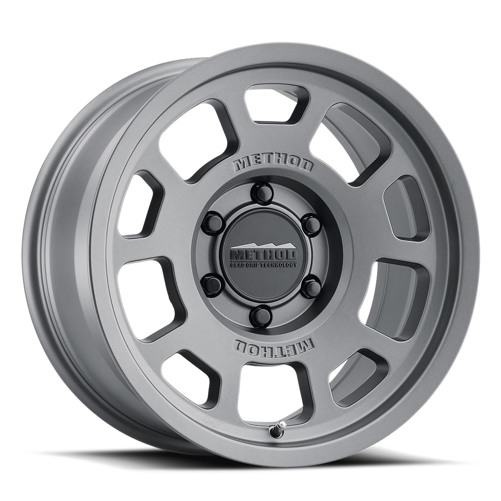 Aluminum Wheels 17x8.5 Bead Grip MR705 Bolt Pattern 8 On 180 Offset 0 Lip Size 1.22 Titanium SL Method