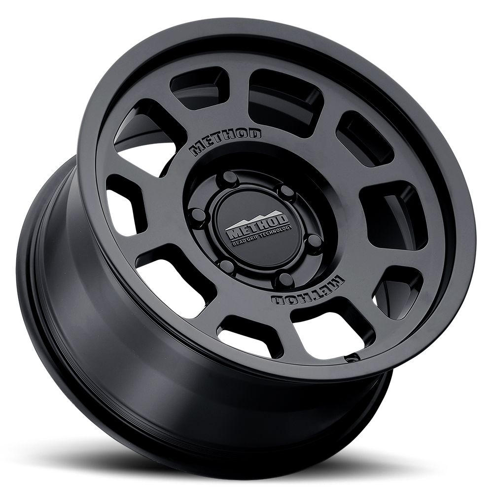 Aluminum Wheels 17x8.5 Bead Grip MR705 Bolt Pattern 8 On 180 Offset 0 Lip Size 1.22 Matte Black MB Method