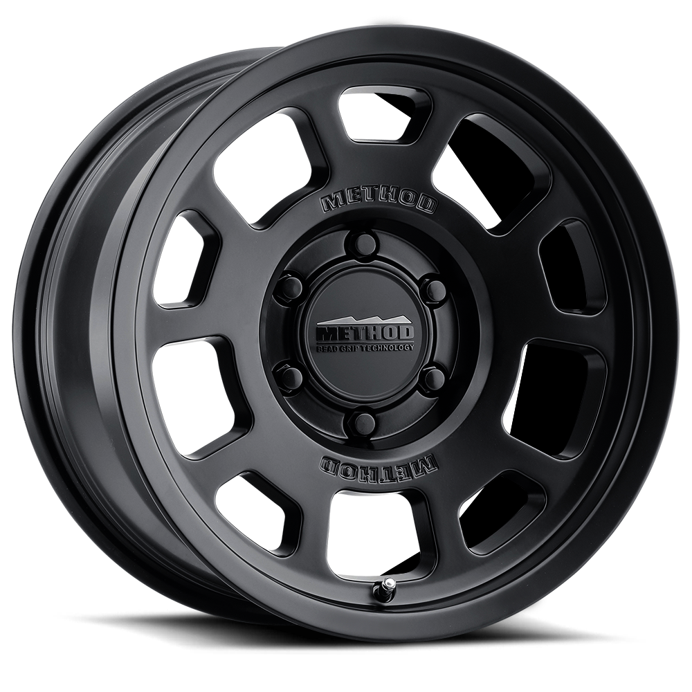 Aluminum Wheels 17x8.5 Bead Grip MR705 Bolt Pattern 8 On 180 Offset 0 Lip Size 1.22 Matte Black MB Method