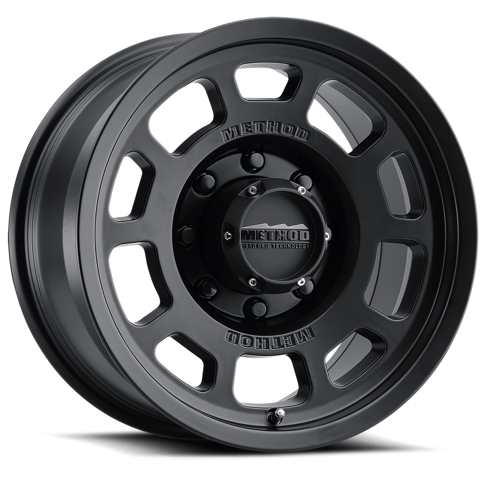 Aluminum Wheels 17x8.5 Bead Grip MR705 Bolt Pattern 8 On 180 Offset 0 Lip Size 1.22 Matte Black MB Method