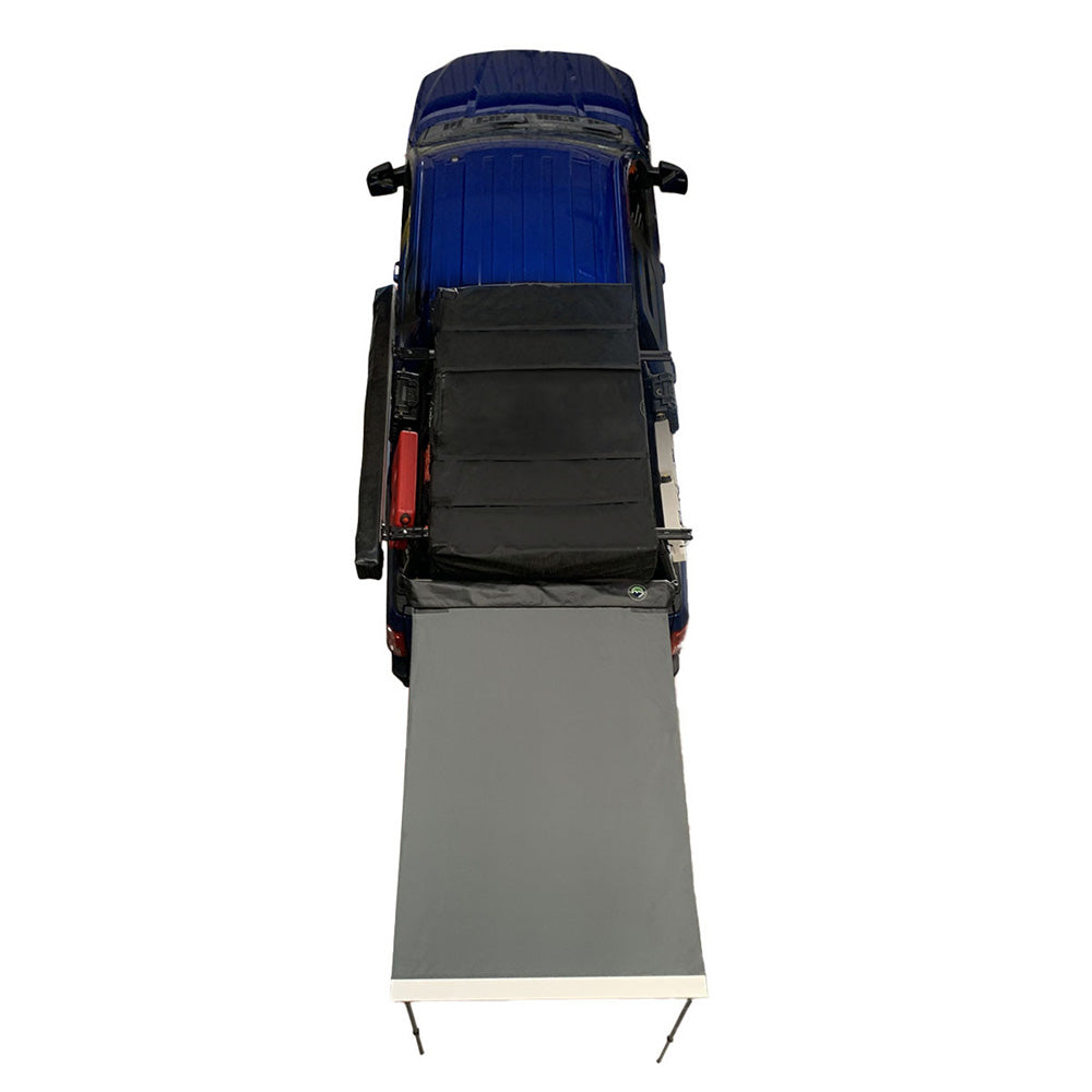 HD Nomadic 1.3 - Awning, 4.5' Long, Grey Body, Green Trim & Black Travel Cover
