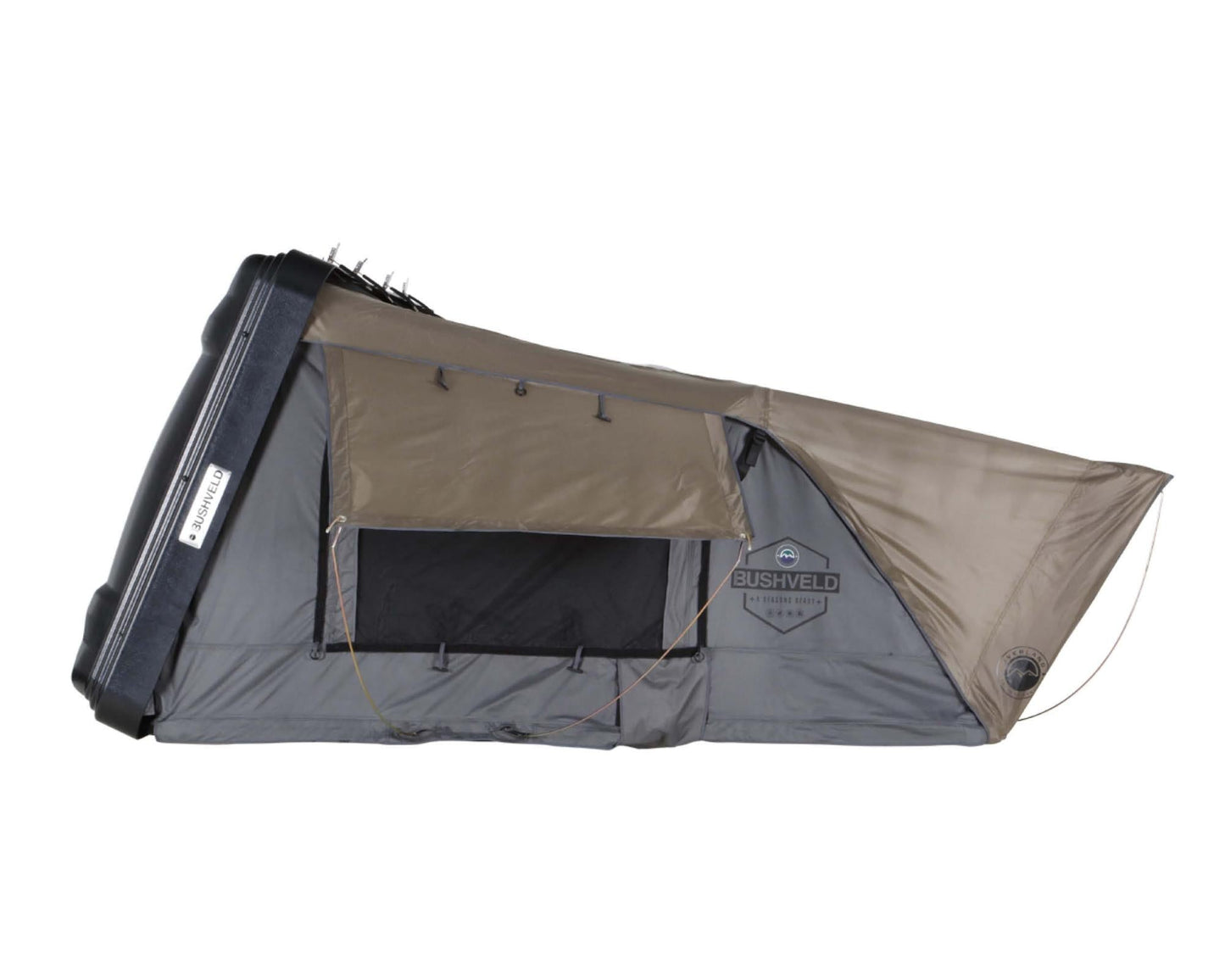 HD Bushveld 4 - Cantilever Hard Shell Roof Top Tent4 Person, Grey Body & Green Rainfly