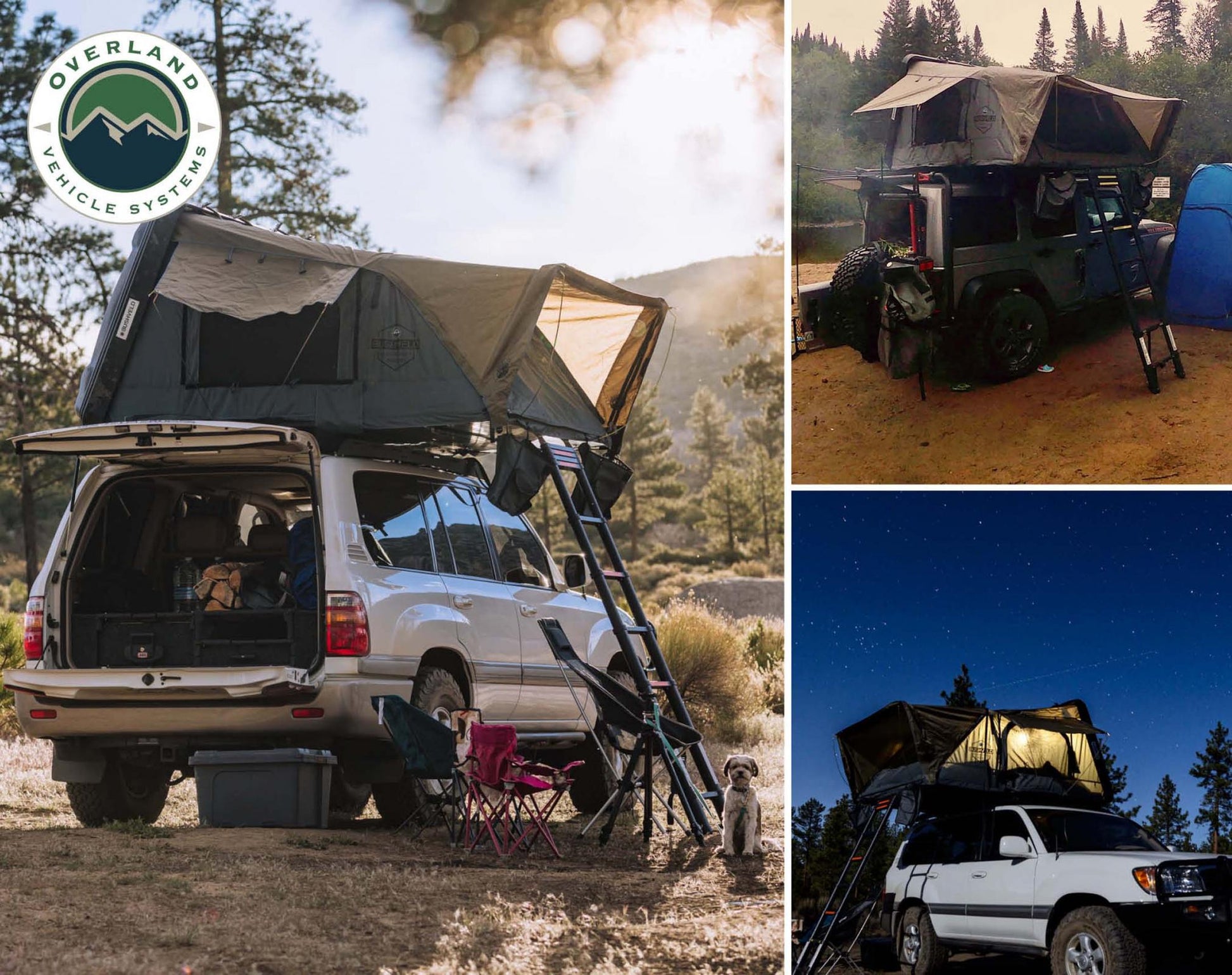 HD Bushveld 2 - Cantilever Hard Shell Roof Top Tent, 2 Person, Grey Body & Green Rainfly