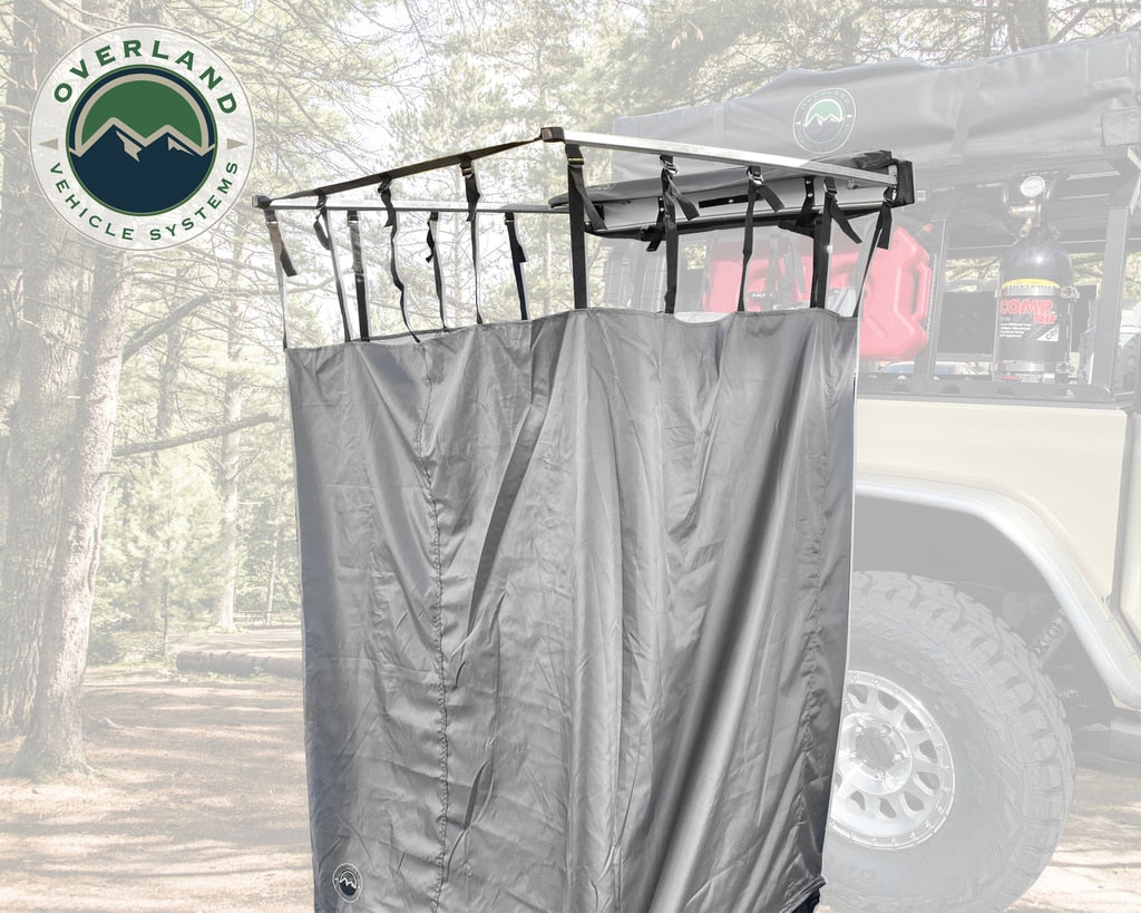 HD Nomadic Shower - Single Person Quick Deploying Shower, 42" x 42", Grey Body, Green Trim W/Black Travel Bag