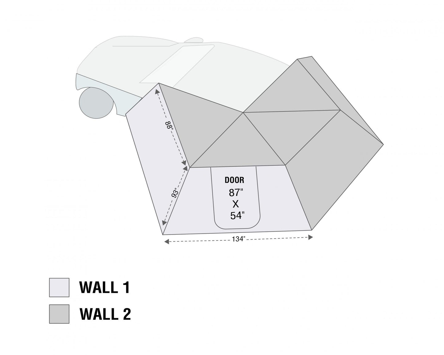 HD Nomadic 270 LT - Awning Wall 1, Driver Side, Grey Body, Green Trim W/Storage Bag