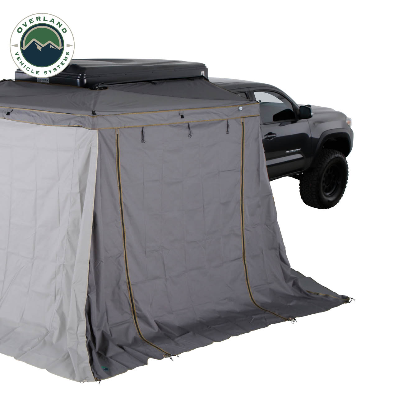 HD Nomadic 270 LTE - Awning Walls 1 and 2 Passenger Side, Grey Body, Green Trim W/Storage Bag