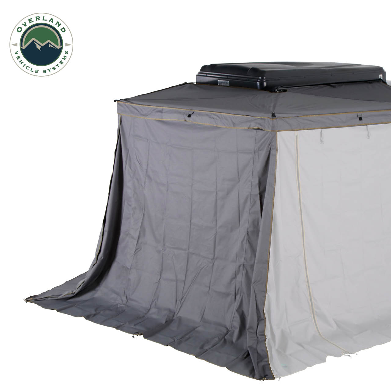 HD Nomadic 270 LTE - Awning Walls 3 and 4 Passenger Side, Grey Body, Green Trim W/Storage Bag