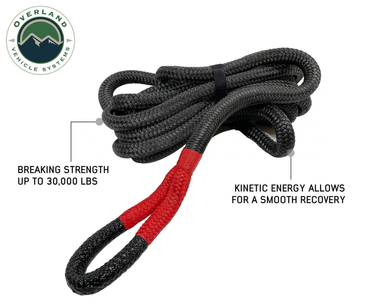 Brute Kinetic Rope Recovery Strap 1 x 30 Foot 30 Percent Stretch OVS