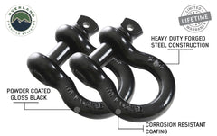 Recovery Shackle 19010201 3/4 4.75 Ton Black Sold In Pairs OVS