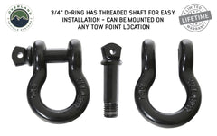 Recovery Shackle 19010201 3/4 4.75 Ton Black Sold In Pairs OVS