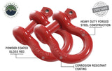 19010204 Recovery Shackle 3/4 Inch 4.75 Ton Red - Sold In Pairs OVS