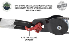19010204 Recovery Shackle 3/4 Inch 4.75 Ton Red - Sold In Pairs OVS