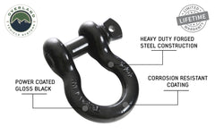 Recovery Shackle 19019901 3/4 4.75 Ton Black OVS