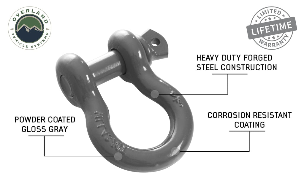 Recovery Shackle 3/4 Inch 4.75 Ton - Gray Universal OVS