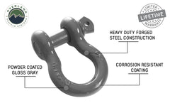 Recovery Shackle 3/4 Inch 4.75 Ton - Gray Universal OVS